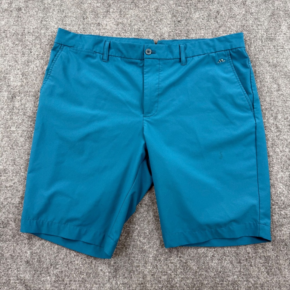J.Lindeberg Eloy Golf Shorts Size‎ 38 Teal Blue Performance Active Flaw Men's